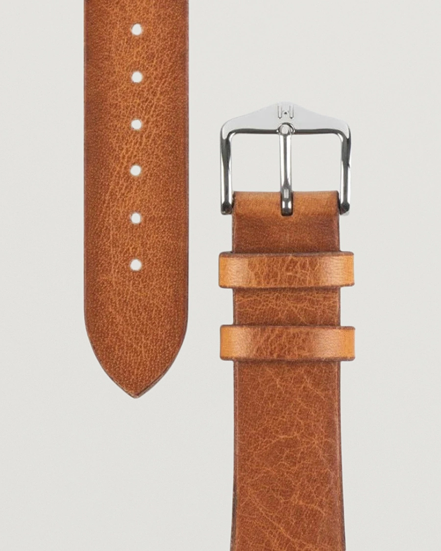 Mies | Kellonrannekkeet | HIRSCH | Bagnore Vintage Leather Watch Strap Golden Brown