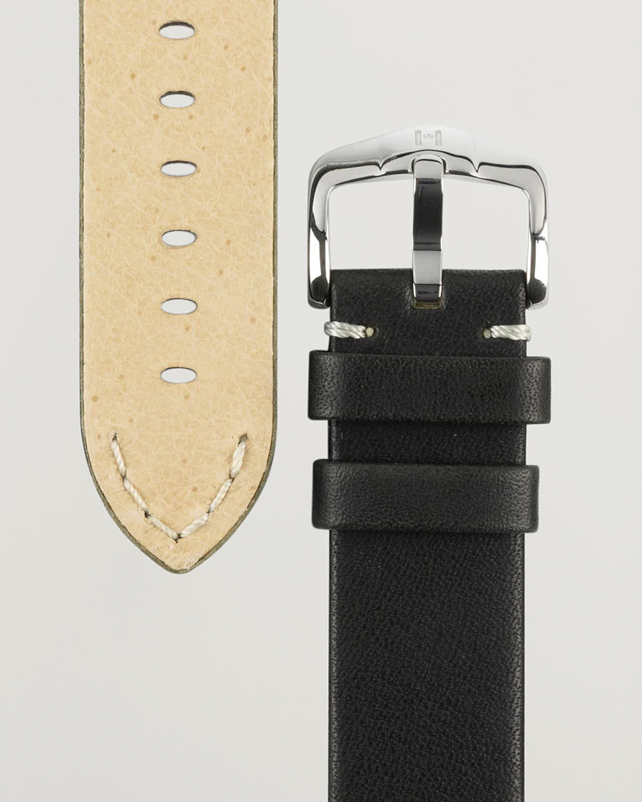 Mies | Kellonrannekkeet | HIRSCH | Ranger Retro Leather Watch Strap Black