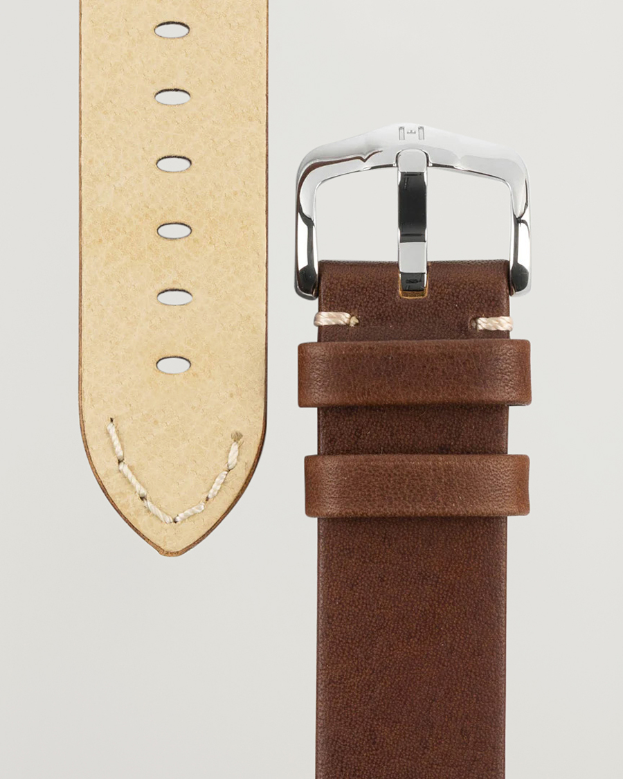 Mies | Kellonrannekkeet | HIRSCH | Ranger Retro Leather Watch Strap Golden Brown