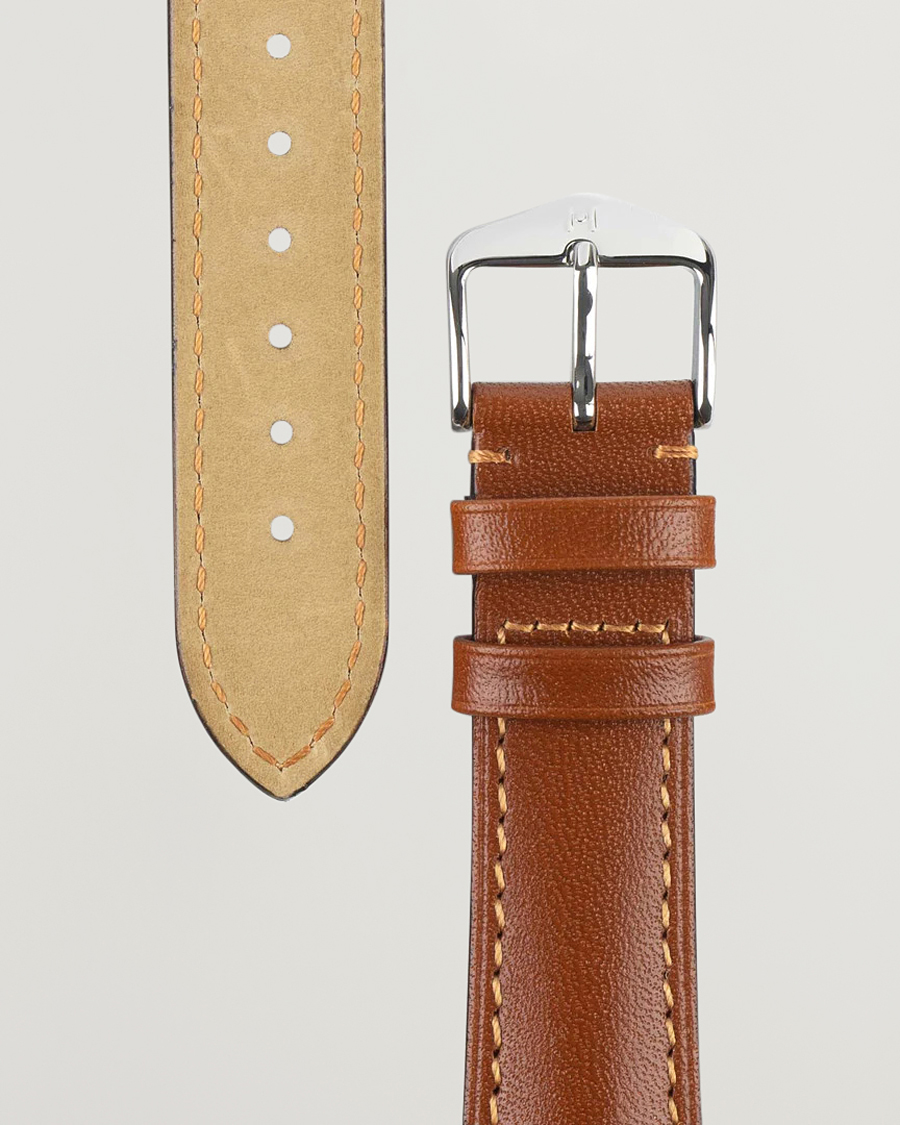Mies | Kellonrannekkeet | HIRSCH | Siena Tuscan Leather Watch Strap Golden Brown