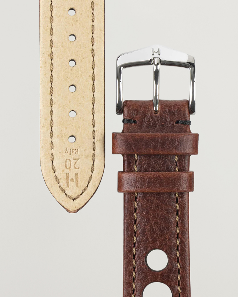 Mies | HIRSCH | HIRSCH | Rally Natural Leather Racing Watch Strap Brown