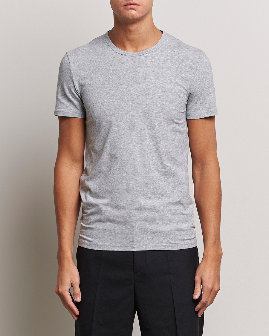 Mies | Vaatteet | Zegna | Stretch Cotton Round Neck T-Shirt Grey Melange