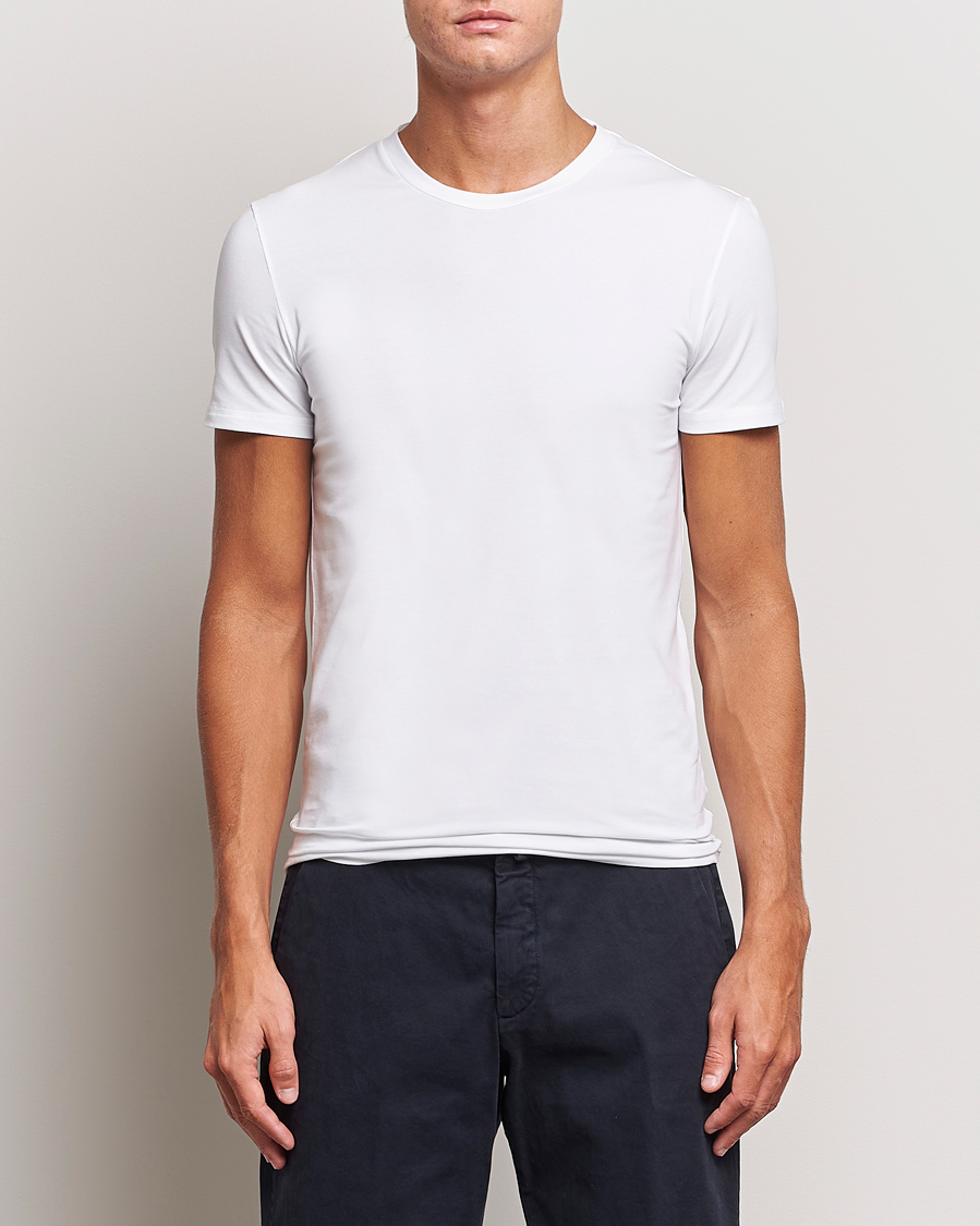 Mies | Vaatteet | Zegna | Stretch Cotton Round Neck T-Shirt White