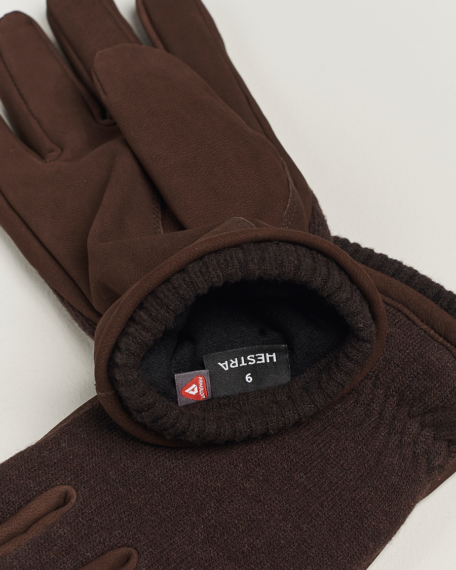 Mies |  | Hestra | Noah Nubuck Wool Tricot Glove Espresso
