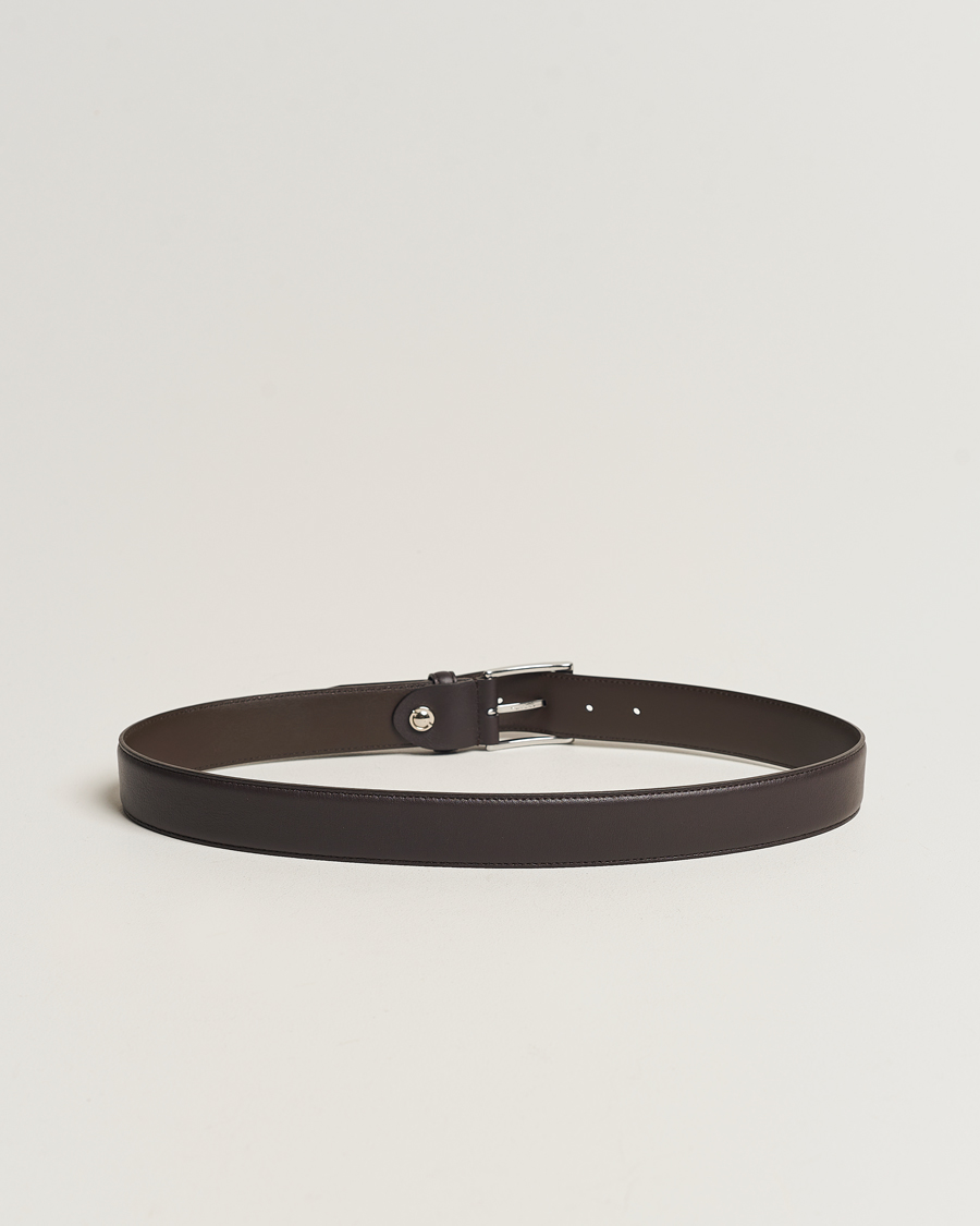 Mies | Canali | Canali | Leather Belt Dark Brown Calf