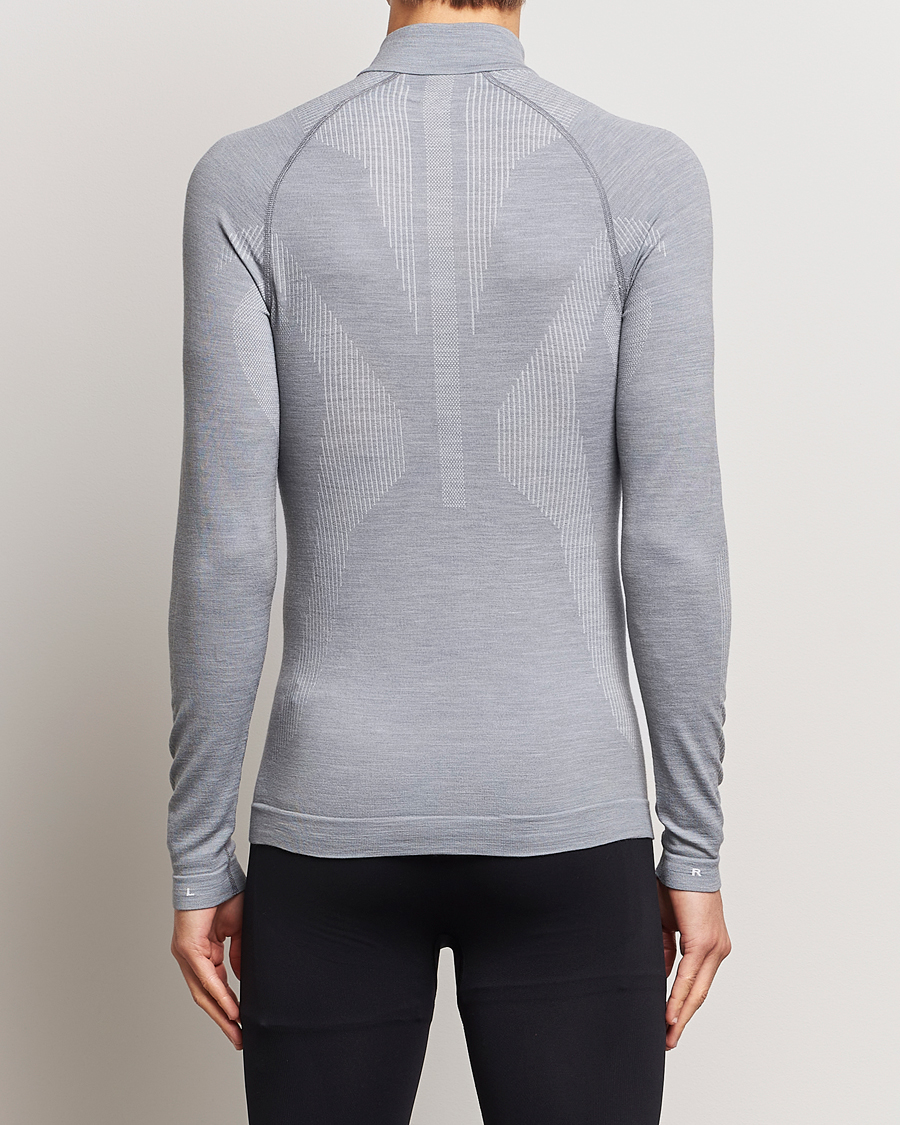 Mies | Falke | Falke Sport | Falke Long Sleeve Wool Tech half Zip Shirt Grey Heather