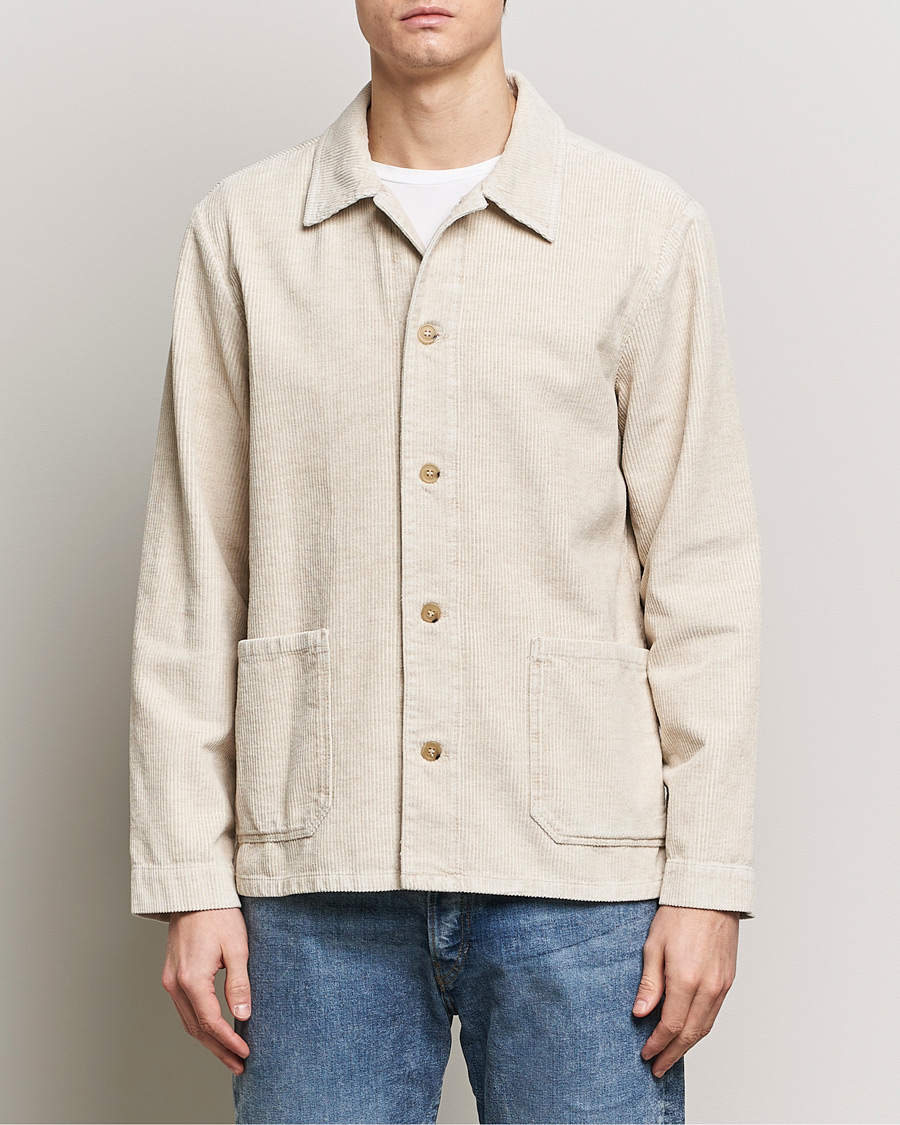Mies | A.P.C. | A.P.C. | Kerlouan Cotton/Linen Corduroy Shirt Jacket Ecru