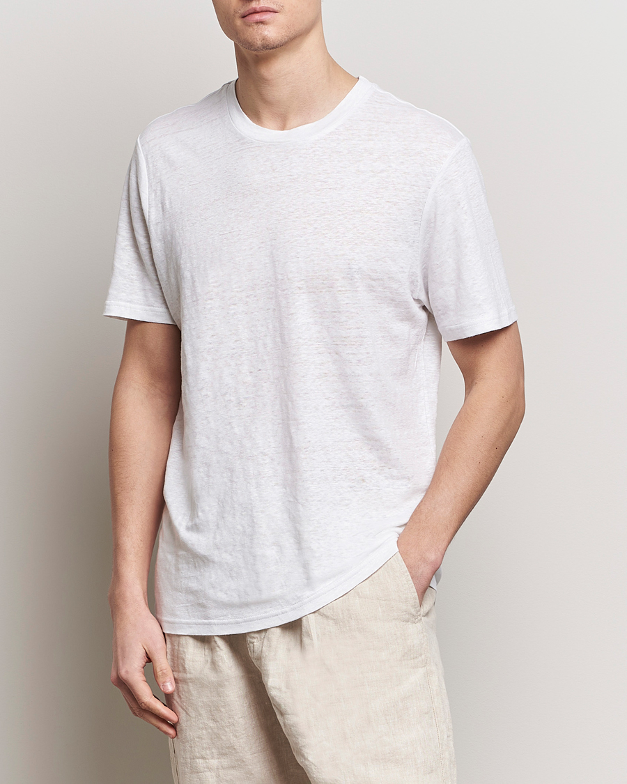 Mies | Putiikin uutuusmerkit | KnowledgeCotton Apparel | Organic Linen T-Shirt Bright White
