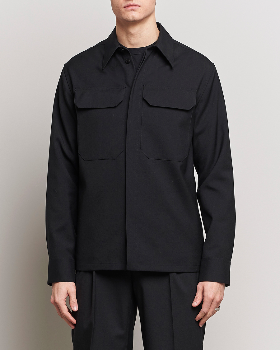 Mies |  | Jil Sander | Double Pocket Overshirt Black