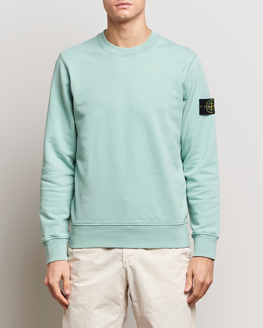 Mies | Stone Island | Stone Island | Garment Dyed Cotton Sweatshirt Light Green