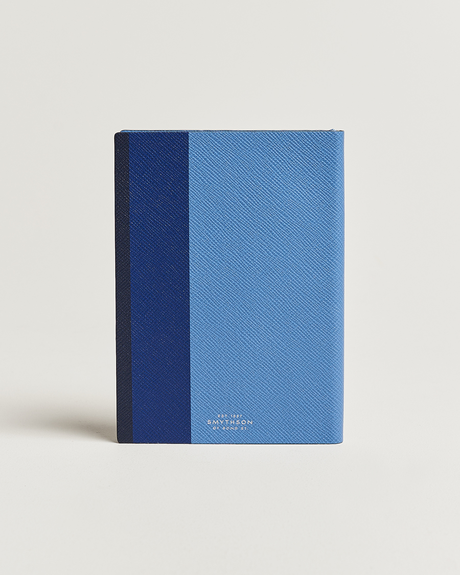 Mies | Lehtiöt | Smythson | Soho Notebook Ribbon Stripe Nile Blue