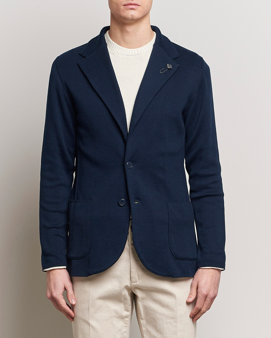 Mies | Lardini | Lardini | Knitted Cotton Blazer Navy