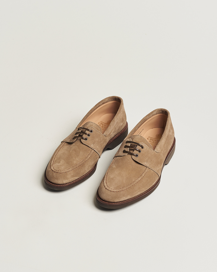 Mies | Kengät | Crockett & Jones | Falmouth Deck Shoes Khaki Suede