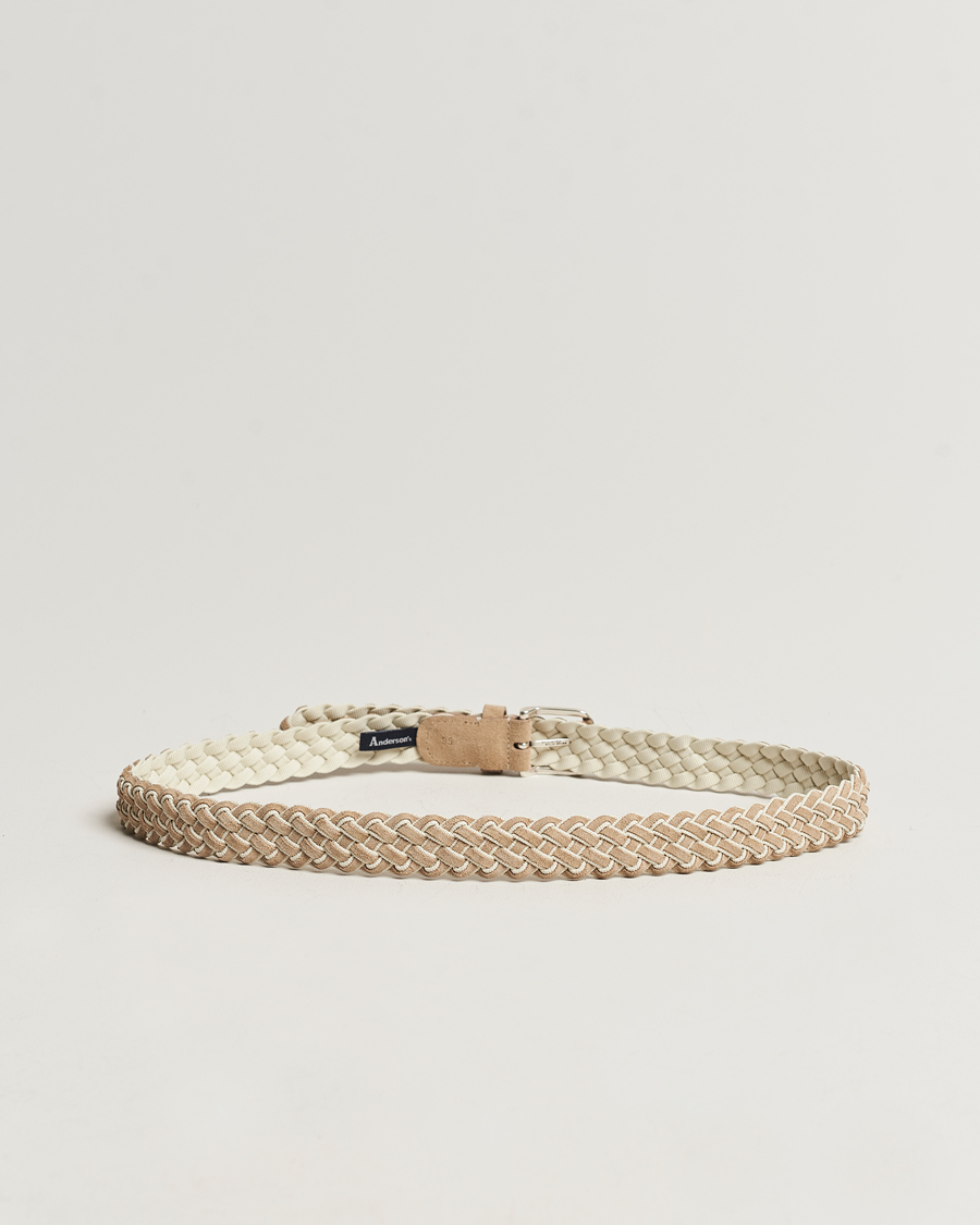 Mies | Anderson's | Anderson\'s | Woven Suede Mix Belt 3 cm Beige