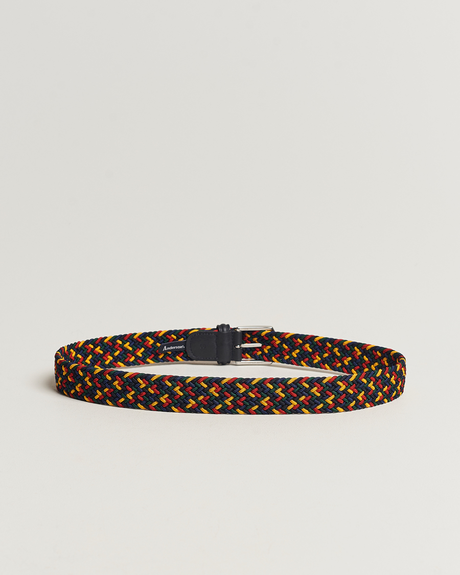Mies | Anderson's | Anderson\'s | Stretch Woven 3,5 cm Belt Ivy Multi