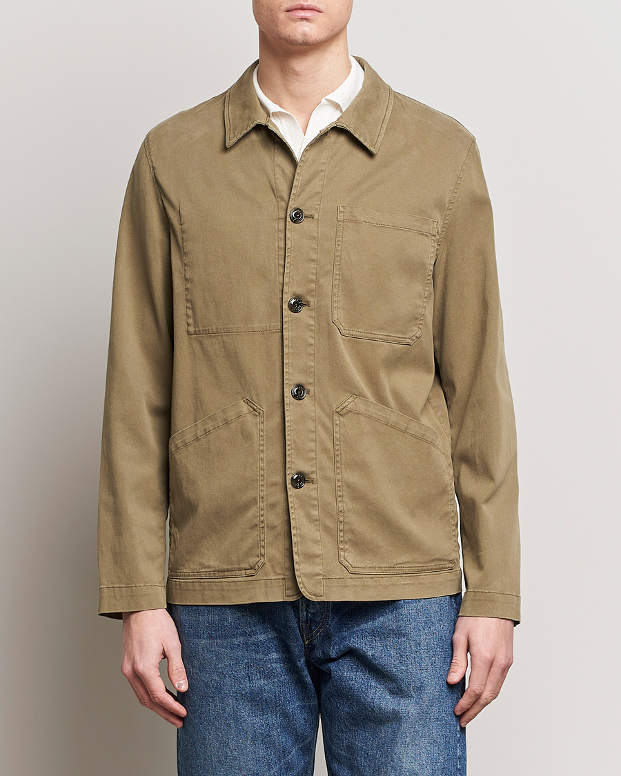 Mies | Altea | Altea | Soft Cotton Shirt Jacket Olive