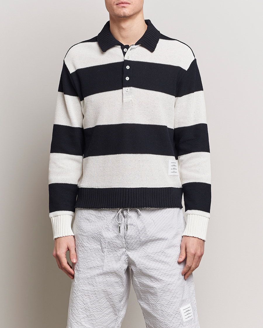 Mies |  | Thom Browne | Long Sleeve Rugby White/Navy