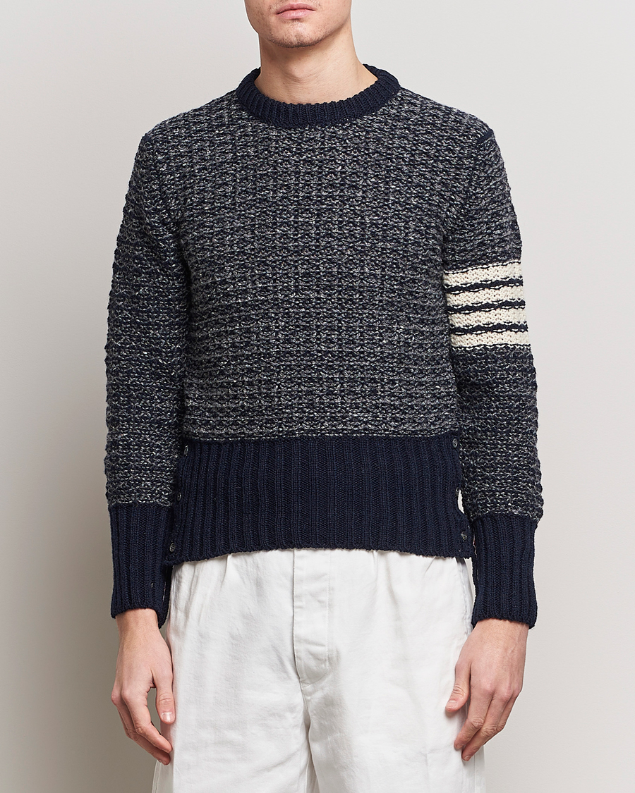 Mies | Thom Browne | Thom Browne | 4-Bar Donegal Sweater Navy