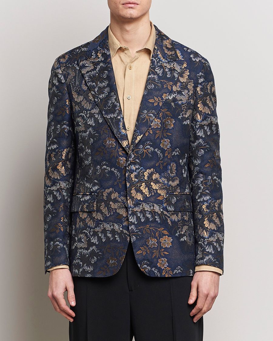 Mies | Vaatteet | Etro | Floral Jacquard Evening Jacket Navy