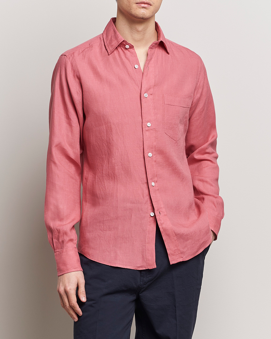 Mies | Vaatteet | Drake\'s | Linen Summer Shirt Pink