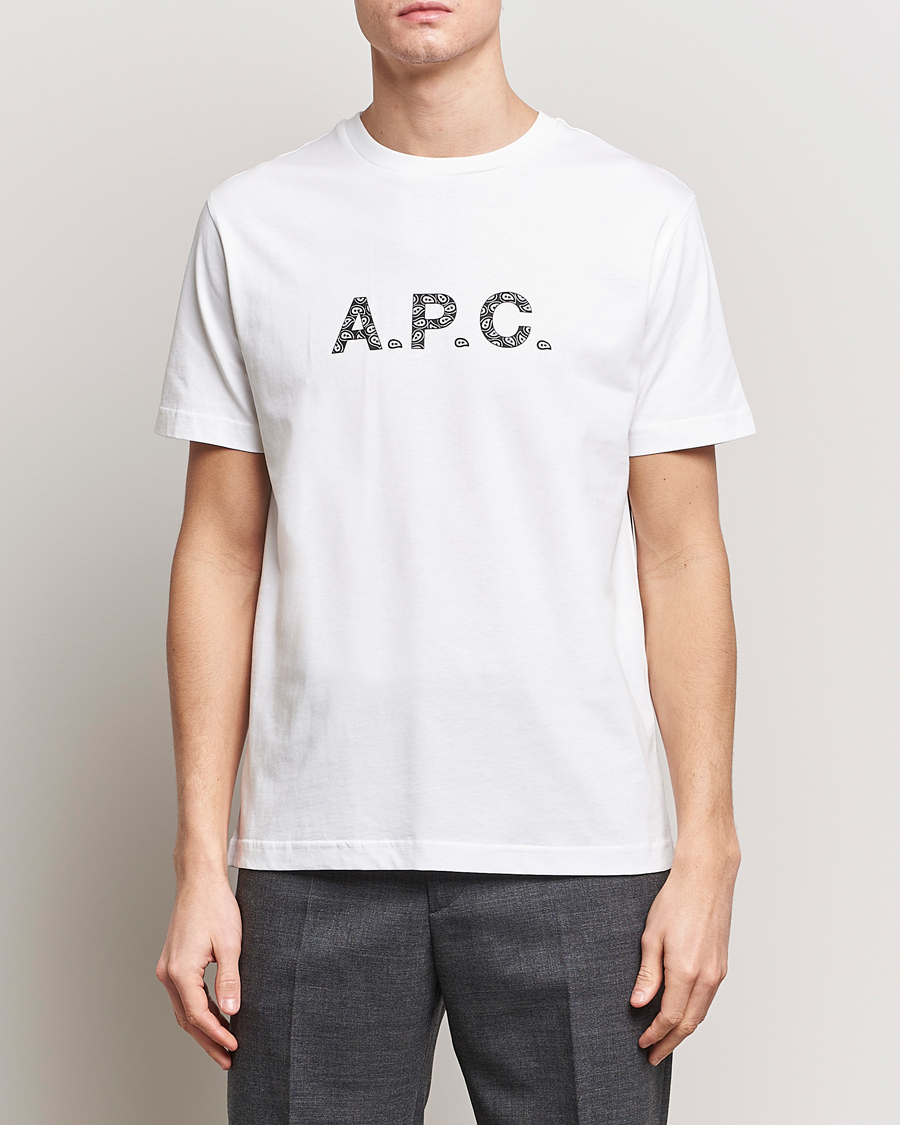 Mies | Kanta-asiakastarjous | A.P.C. | Paisley Logo Crew Neck T-Shirt White