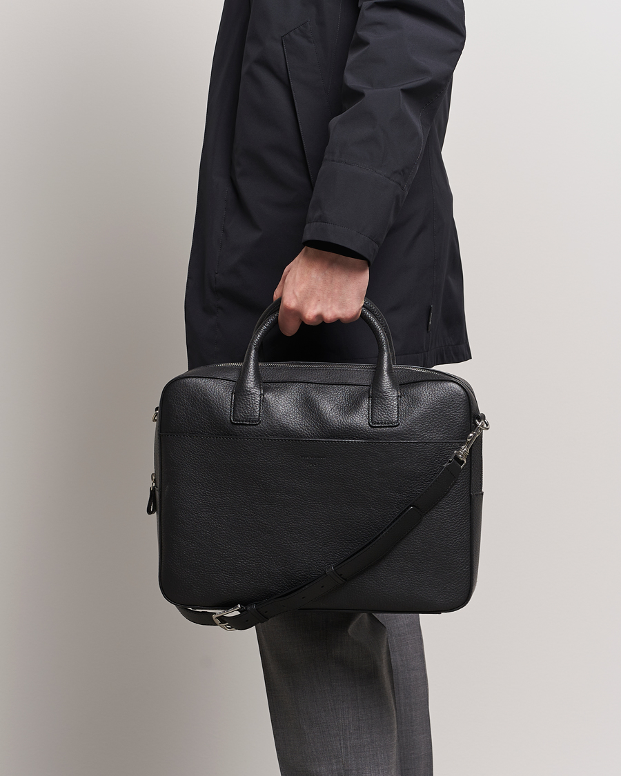 Mies | Asusteet | Tiger of Sweden | Capa Grained Leather Briefcase Black
