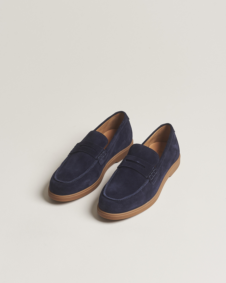 Mies | Best of British | Loake 1880 | Lucca Suede Penny Loafer Navy