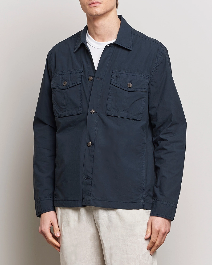 Mies | Morris | Morris | Harrison Cotton Shirt Jacket Old Blue
