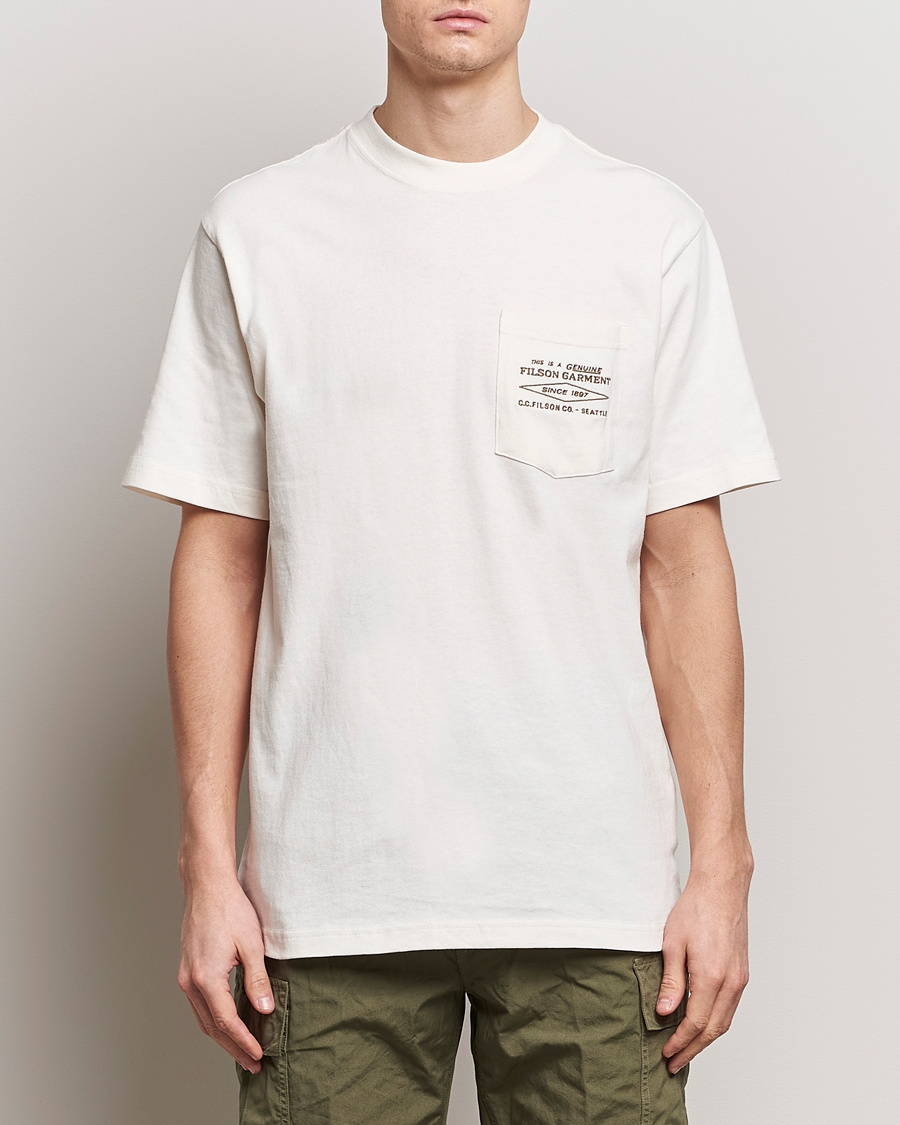 Mies | Active | Filson | Embroidered Pocket T-Shirt Off White