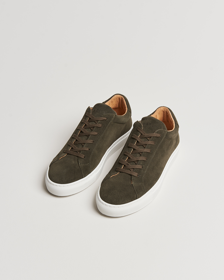 Mies | Tennarit | A Day\'s March | Suede Marching Sneaker Dark Olive
