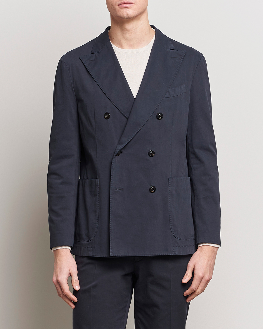 Mies | Pikkutakit | Boglioli | K Jacket Double Breasted Cotton Blazer Navy