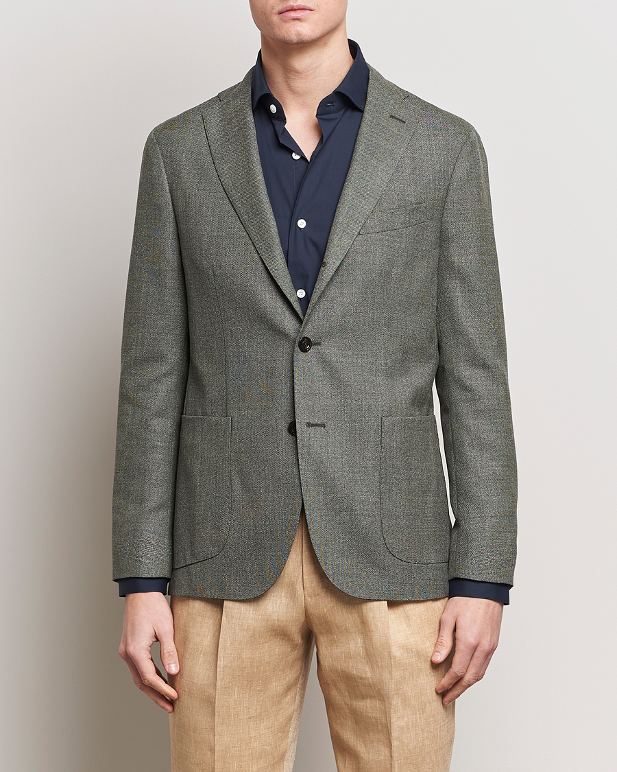 Mies | Vaatteet | Boglioli | K Jacket Wool Hopsack Blazer Sage Green