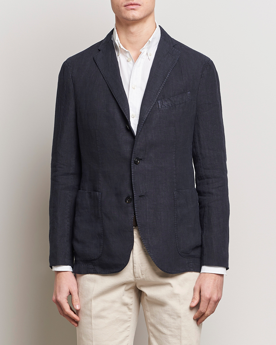 Mies | Vaatteet | Boglioli | K Jacket Linen Blazer Navy