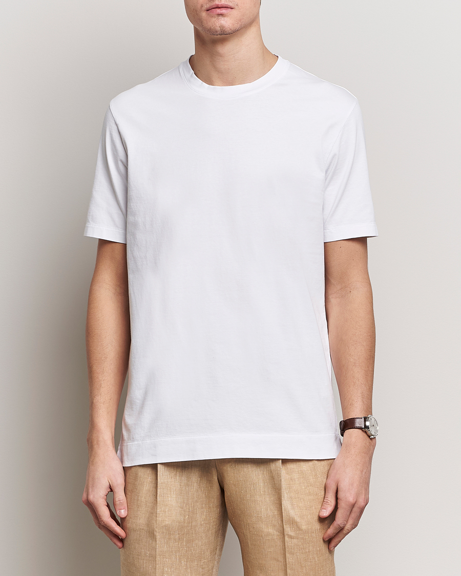 Mies | Valkoiset t-paidat | Boglioli | Garment Dyed T-Shirt White