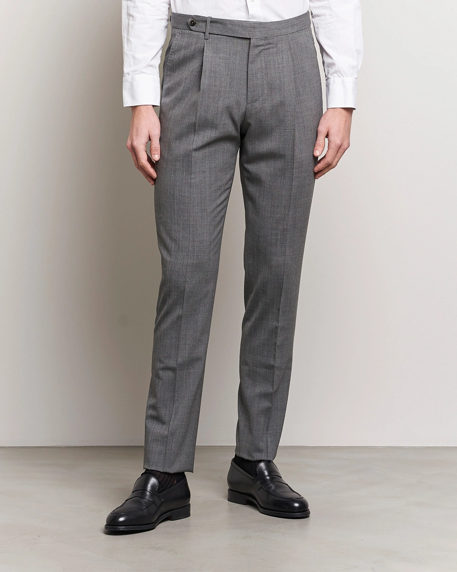 Mies | PT01 | PT01 | Gentleman Fit Wool Stretch Trousers Medium Grey