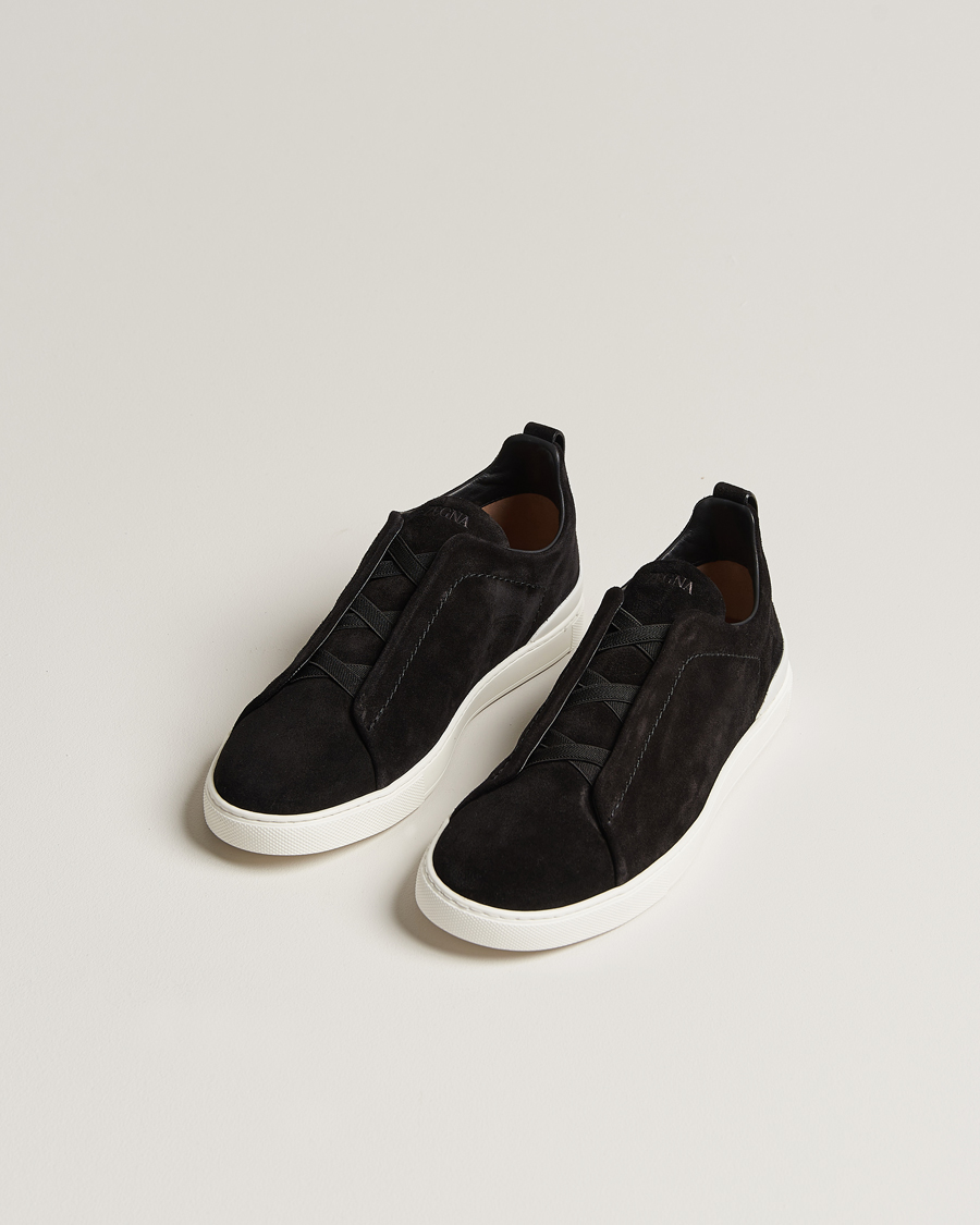 Mies | Zegna | Zegna | Triple Stitch Sneakers Black Suede