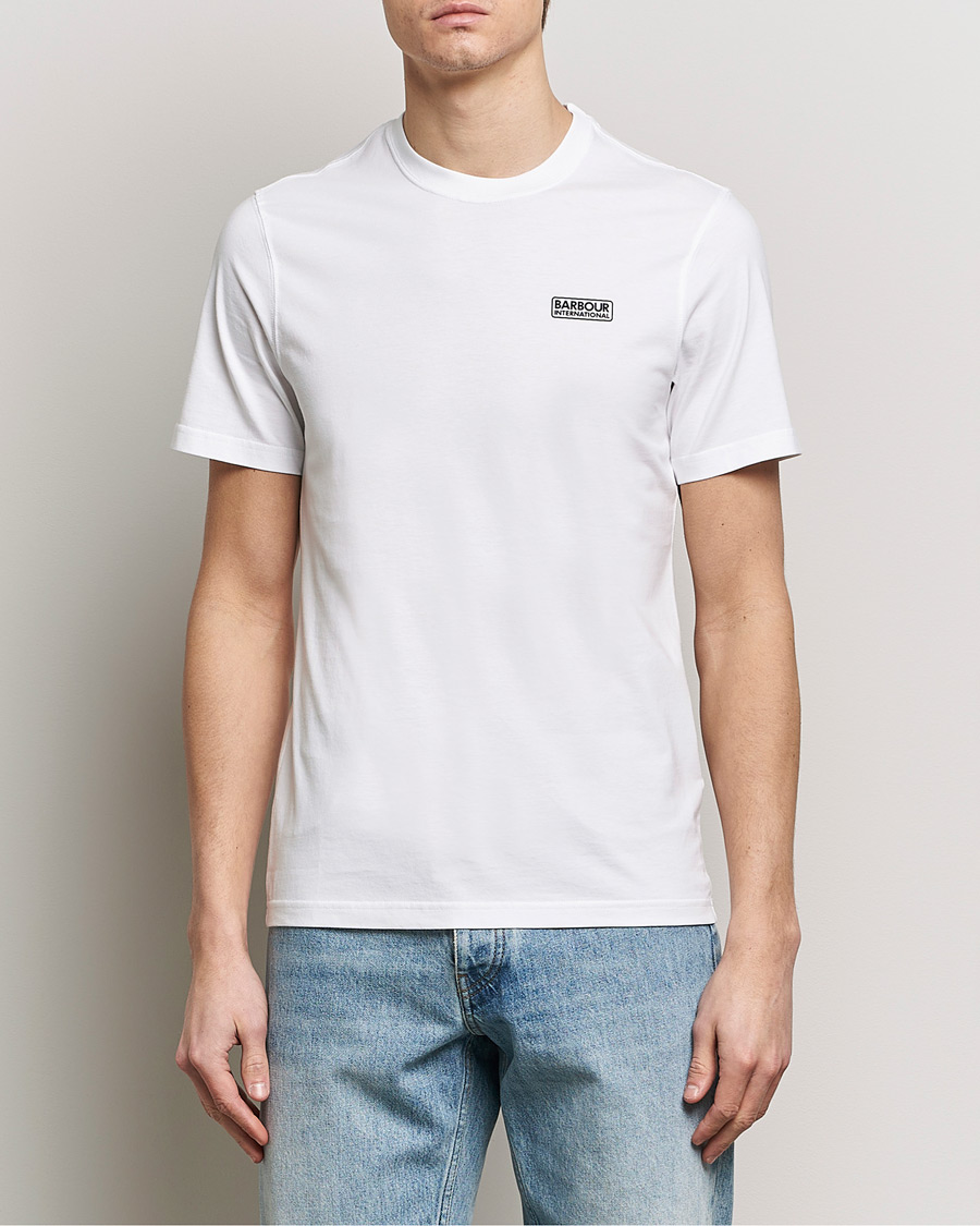 Mies |  | Barbour International | Small Logo T-Shirt White/Black