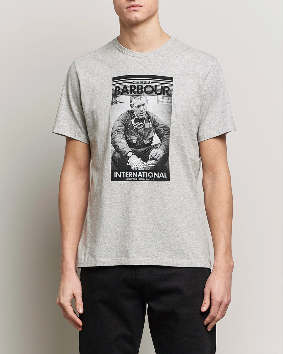 Mies |  | Barbour International | Mount Steve McQueen T-Shirt Grey Marl