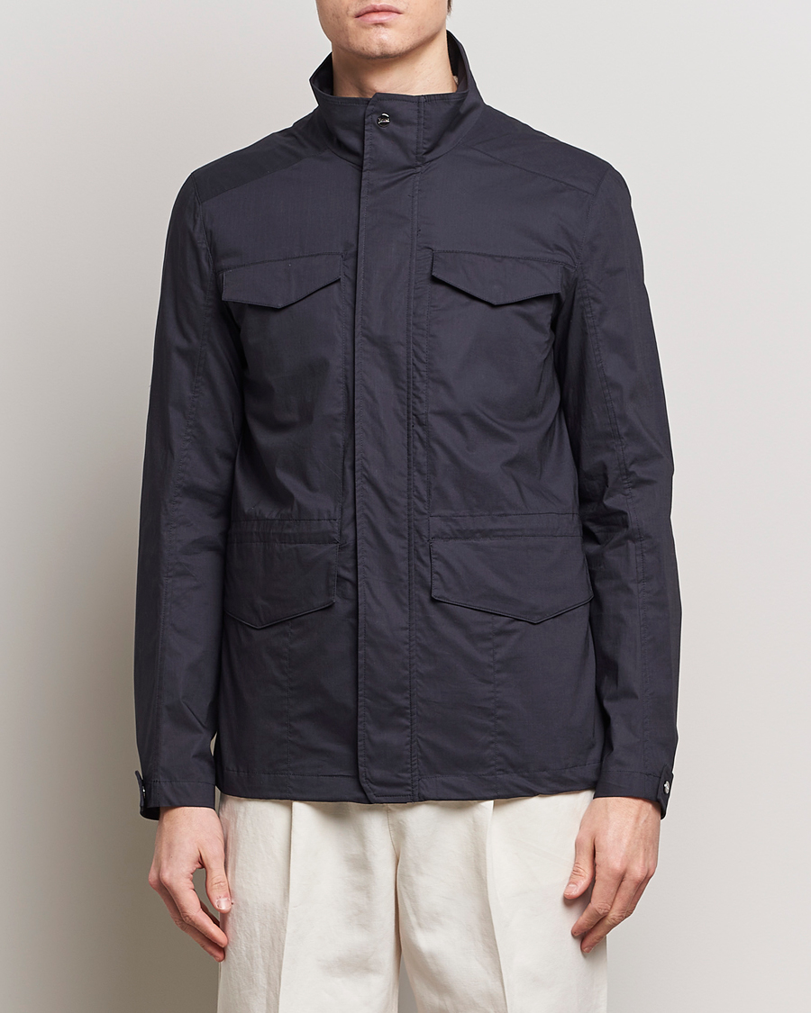 Mies | Vaatteet | Herno | Lightwieght Cotton Field Jacket Navy