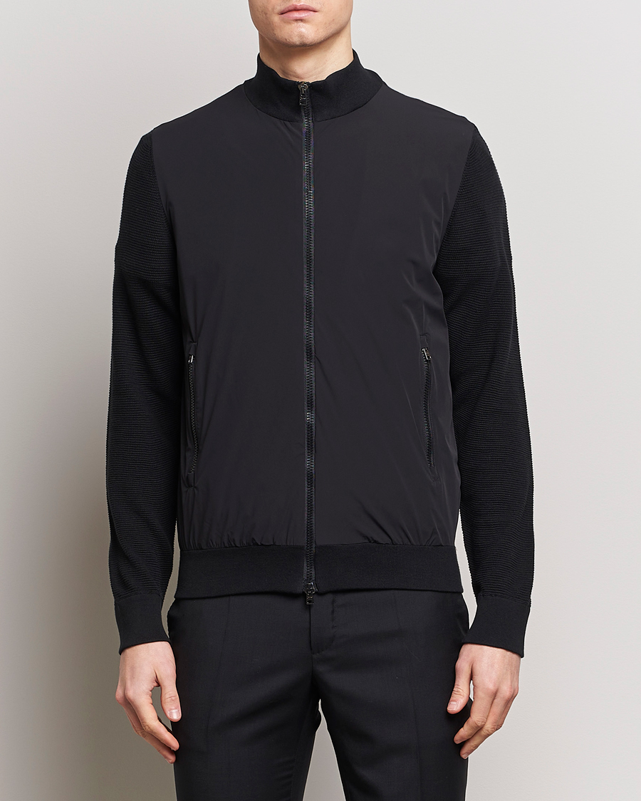 Mies |  | Herno | Hybrid Knit Jacket Black
