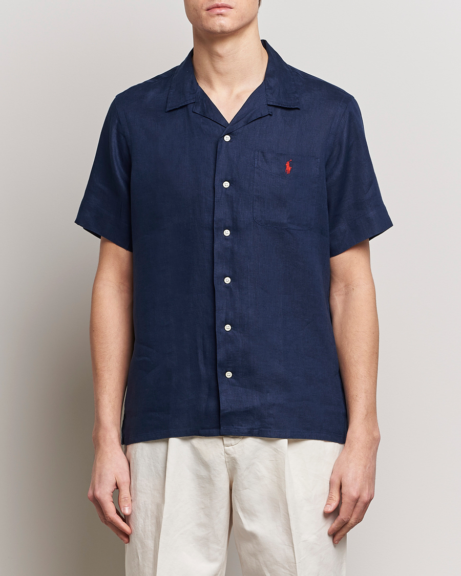 Mies | Only Polo | Polo Ralph Lauren | Linen Pocket Short Sleeve Shirt Newport Navy