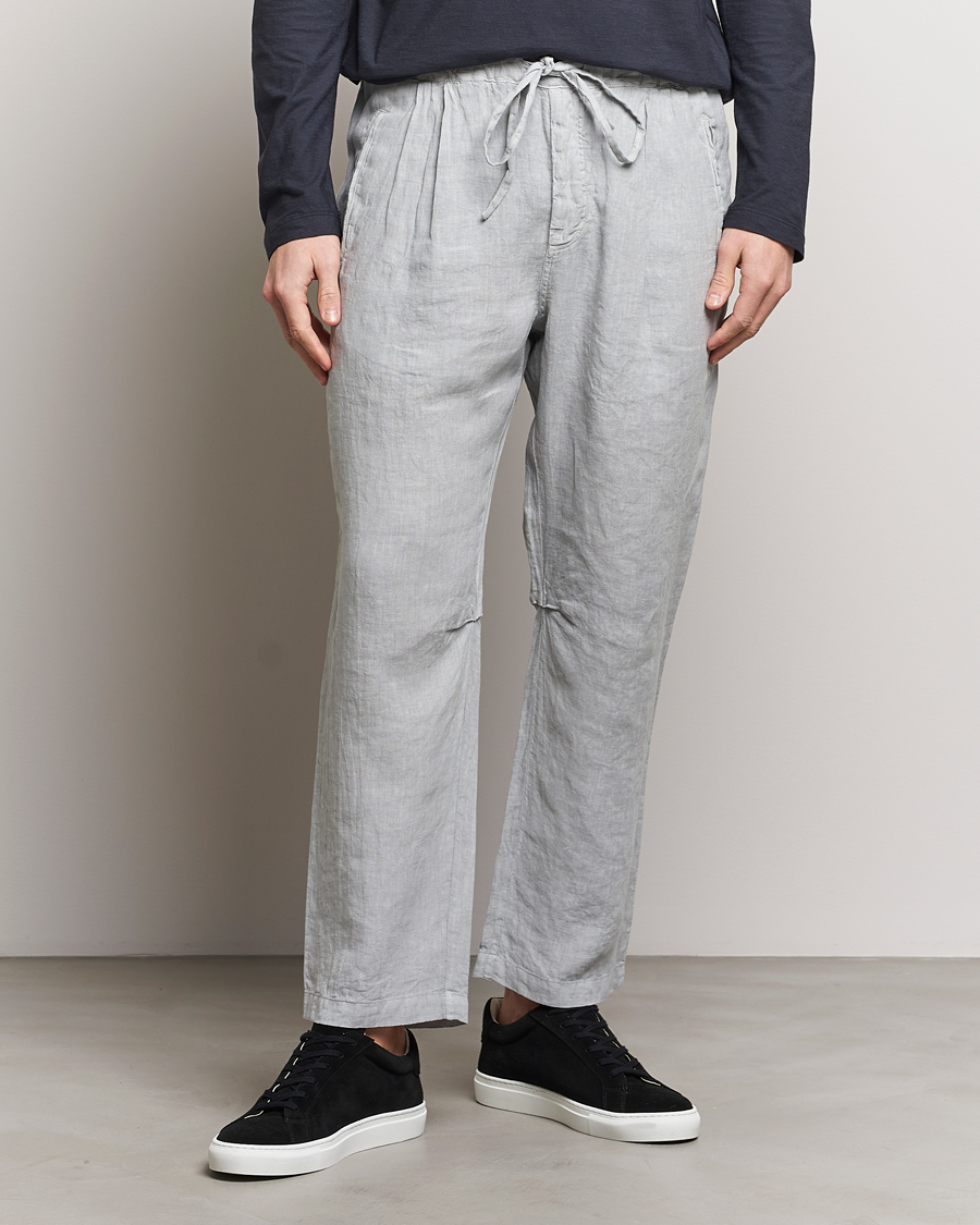 Mies | Contemporary Creators | Massimo Alba | Keywest Linen Drawstring Pants Light Grey