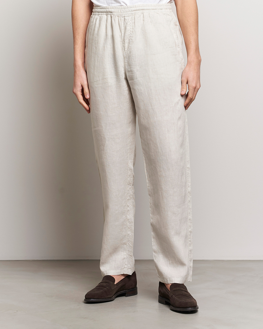 Mies | Housut | Aspesi | Ventura Drawstring Linen Pants Light Beige
