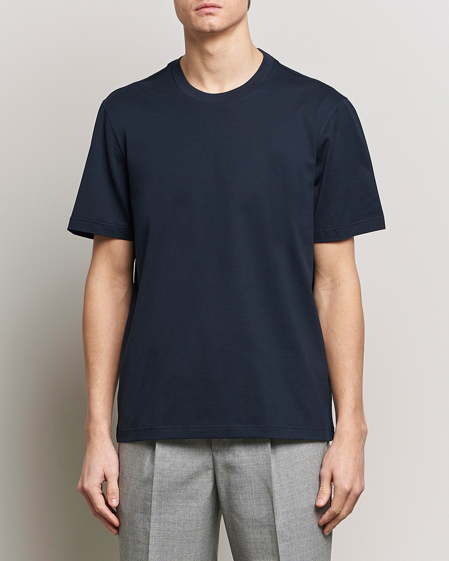Mies | Vaatteet | Brioni | Short Sleeve Cotton T-Shirt Navy