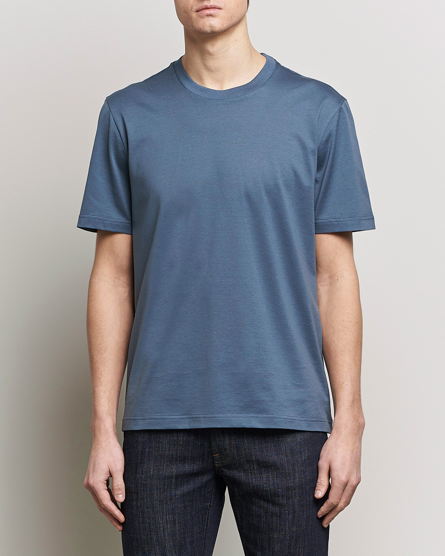 Mies |  | Brioni | Short Sleeve Cotton T-Shirt Petroleum