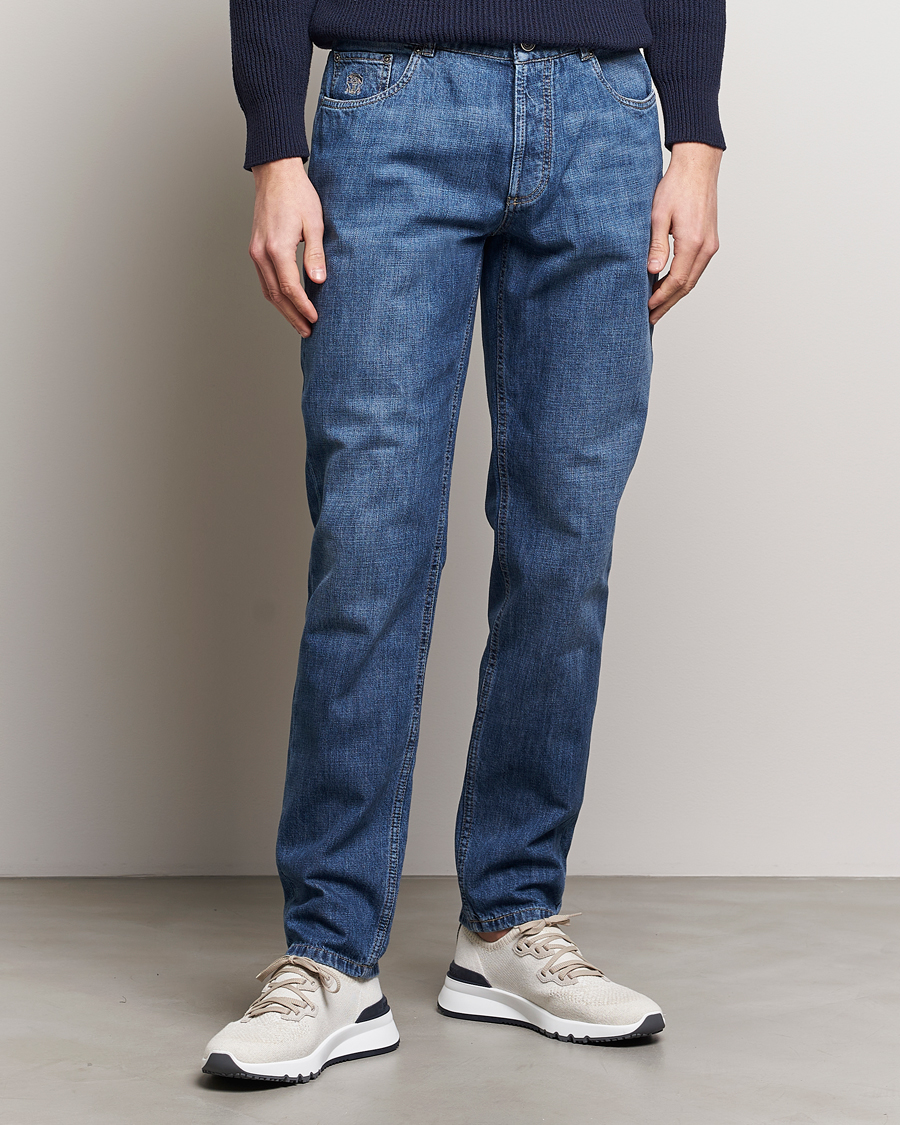 Mies | Tapered fit | Brunello Cucinelli | Traditional Fit Jeans Dark Blue Wash