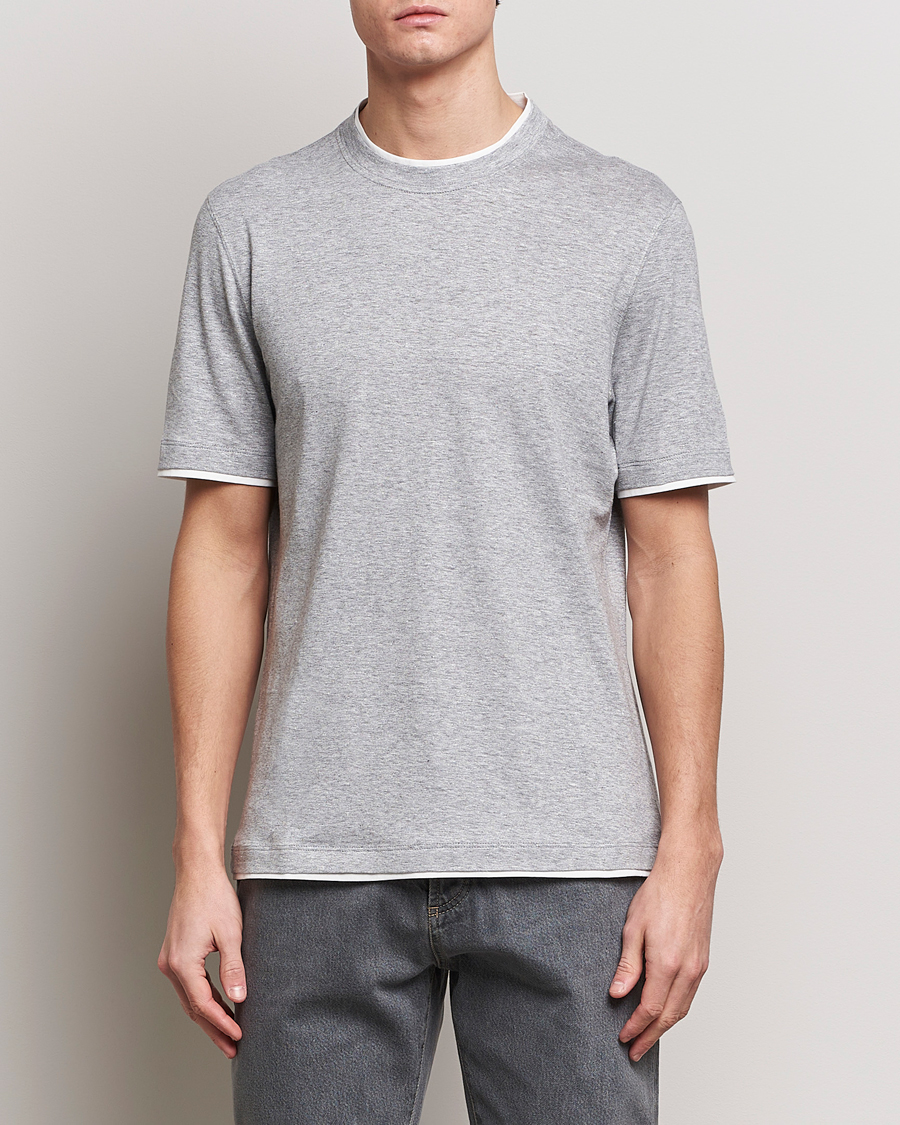 Mies | Brunello Cucinelli | Brunello Cucinelli | Cotton/Linen T-Shirt Light Grey
