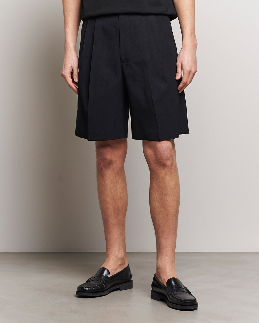 Mies | Japanese Department | Auralee | Light Wool Gabardine Shorts Black