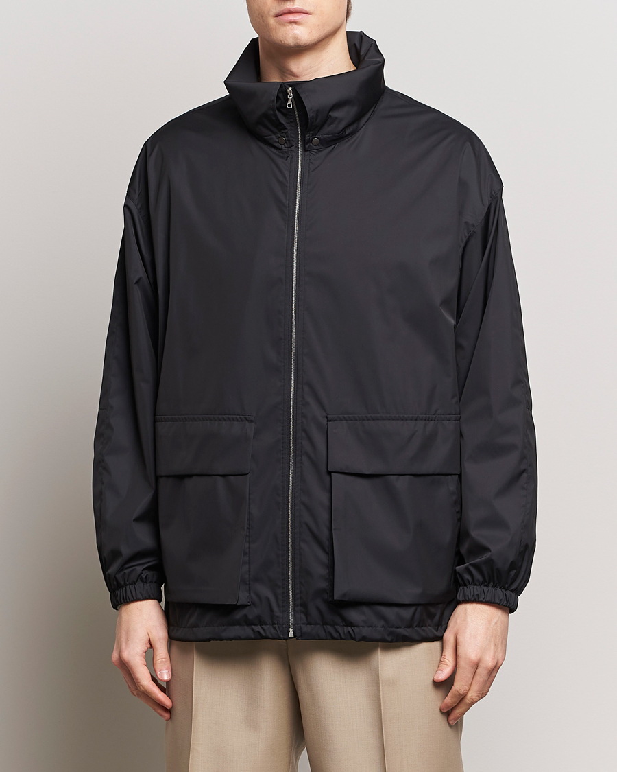 Mies | Vaatteet | Auralee | Polyester Satin Zip Jacket Black