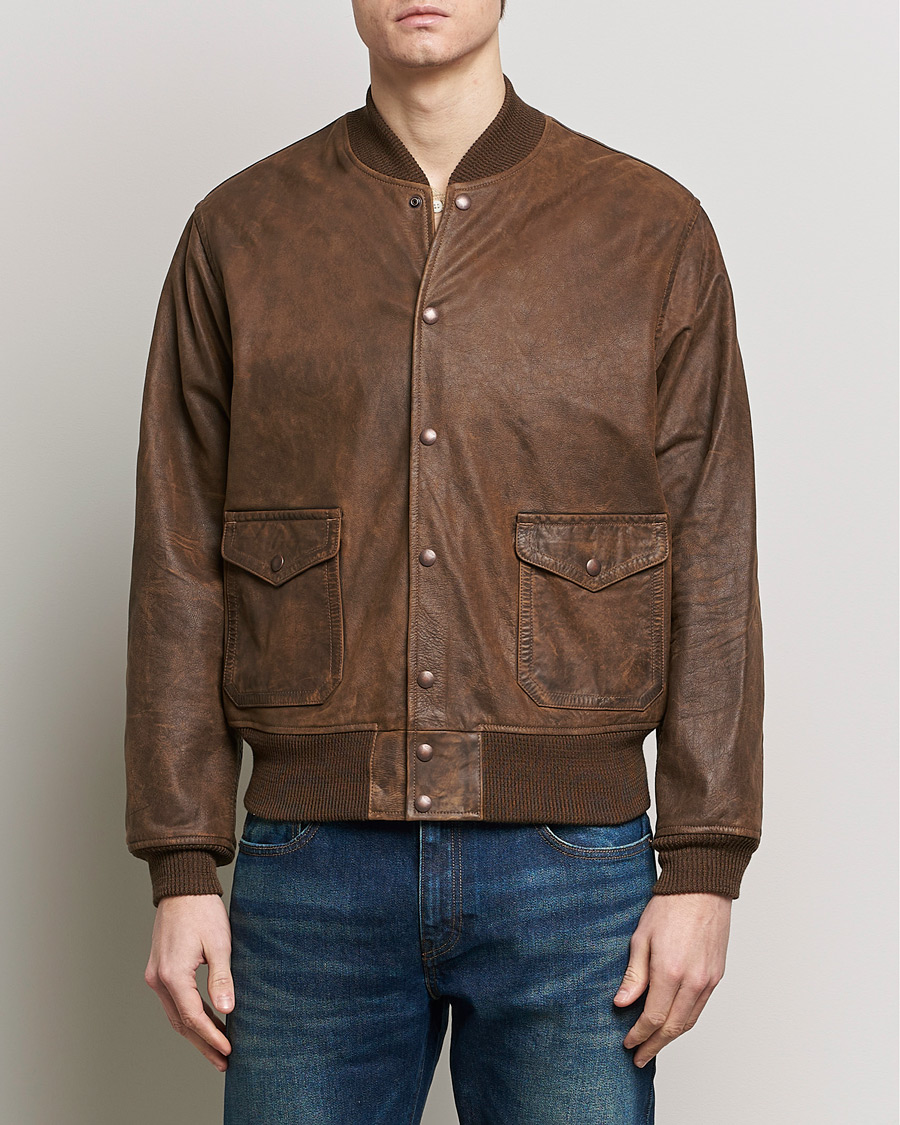 Mies | Vaatteet | RRL | Wright Leather Jacket Brown
